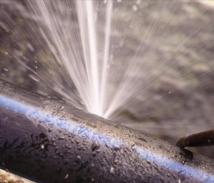 Burst main water line