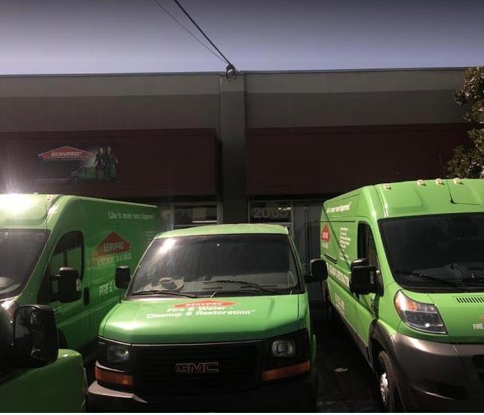 SERVPRO vehicles in front of SERVPRO office